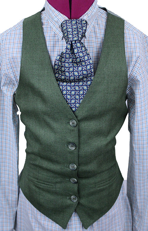 Vest Becker Brothers Olive Herringbone
