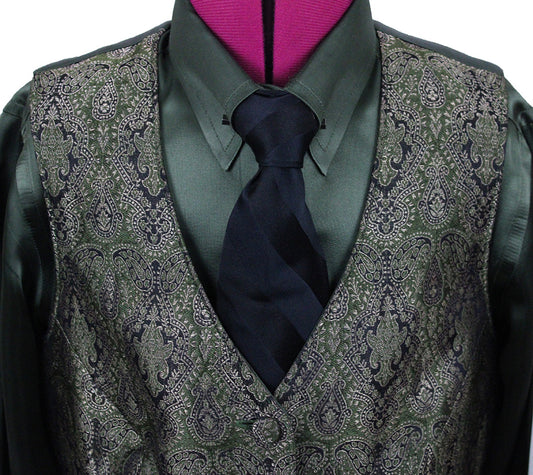 Shirt and Vest Combination Show Season Hunter Green with Black and Gold Brocade