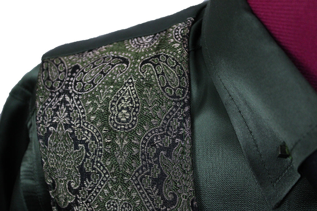 Shirt and Vest Combination Show Season Hunter Green with Black and Gold Brocade