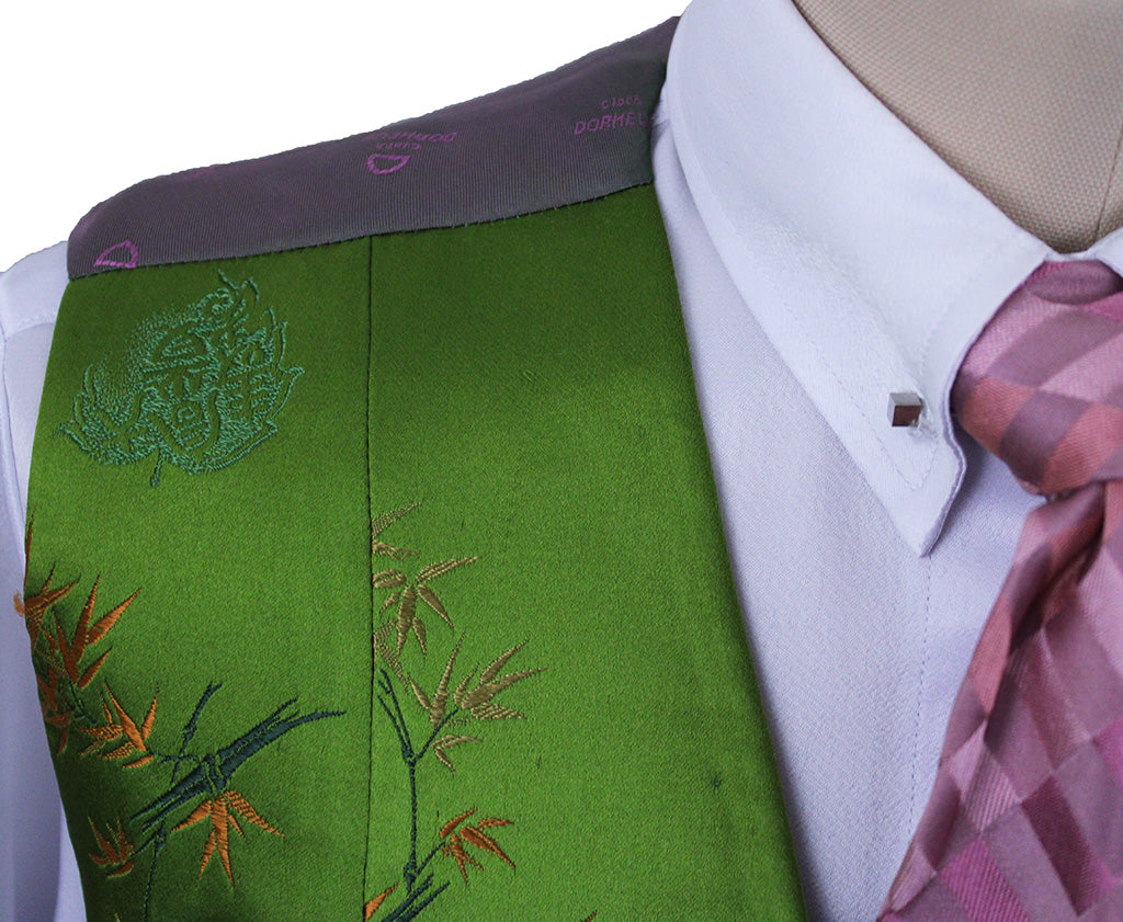 Vest Chavez Green Oriental Brocade