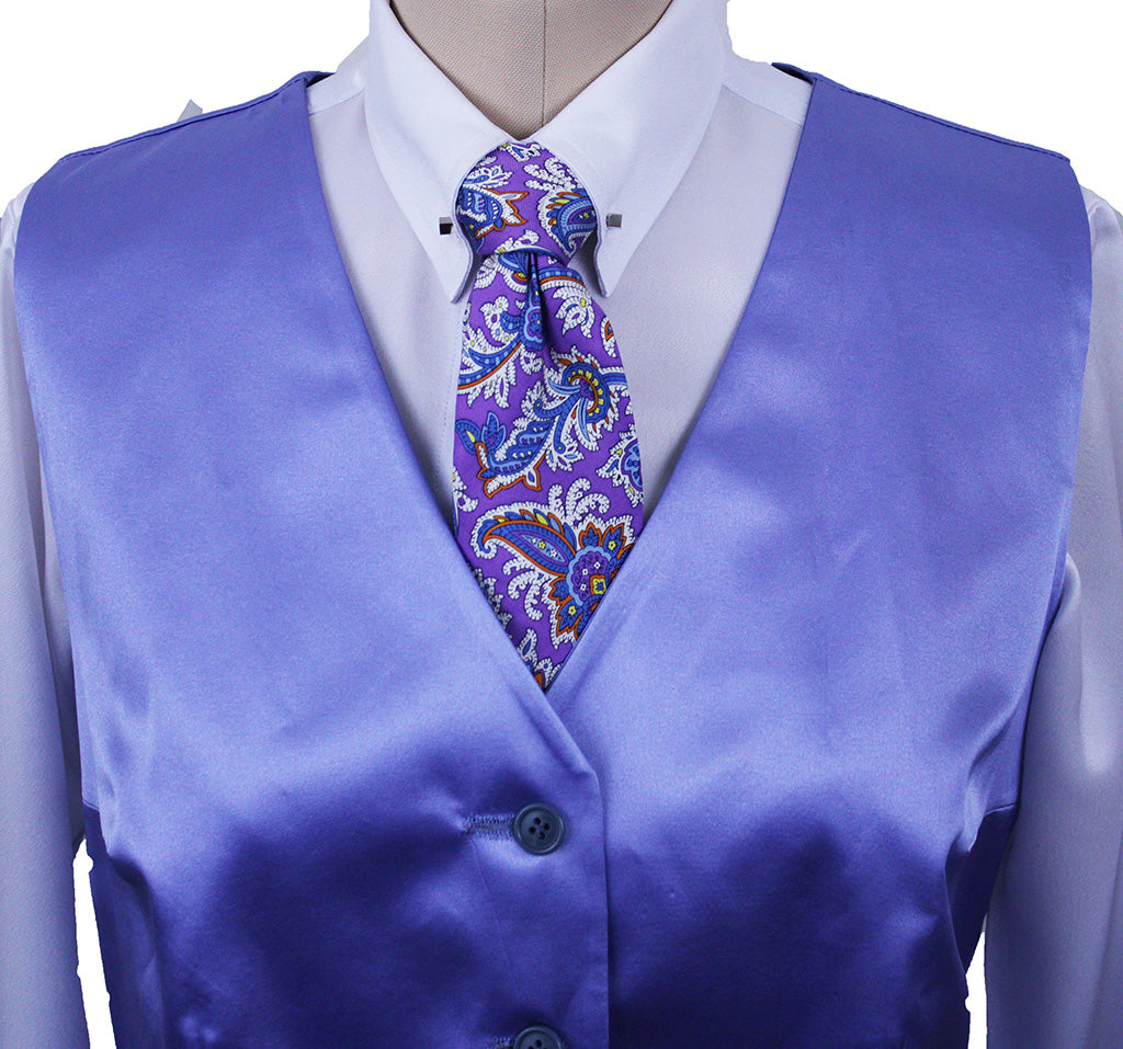 Vest Frierson Purple Satin