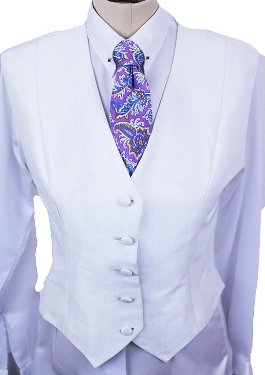 Vest Marsha DeArriaga White Sateen