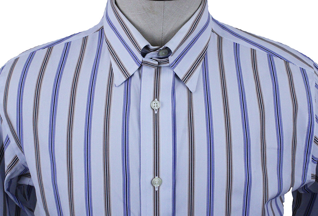 Men's Shirt Carl Meyers Blue with Tan Stripe