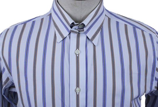 Men's Shirt Carl Meyers Blue with Tan Stripe