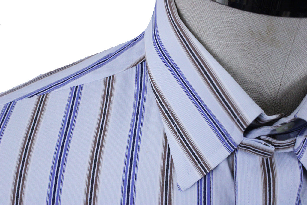 Men's Shirt Carl Meyers Blue with Tan Stripe