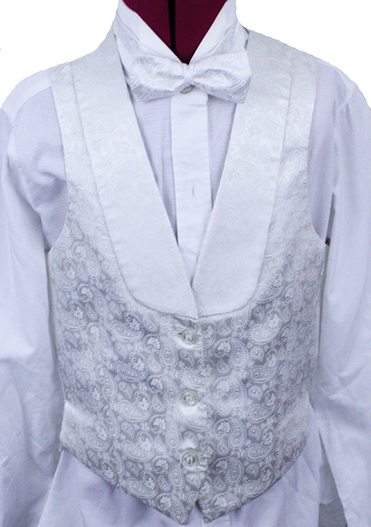 Formal Vest Becker Brothers Candlelight White Paisley Brocade