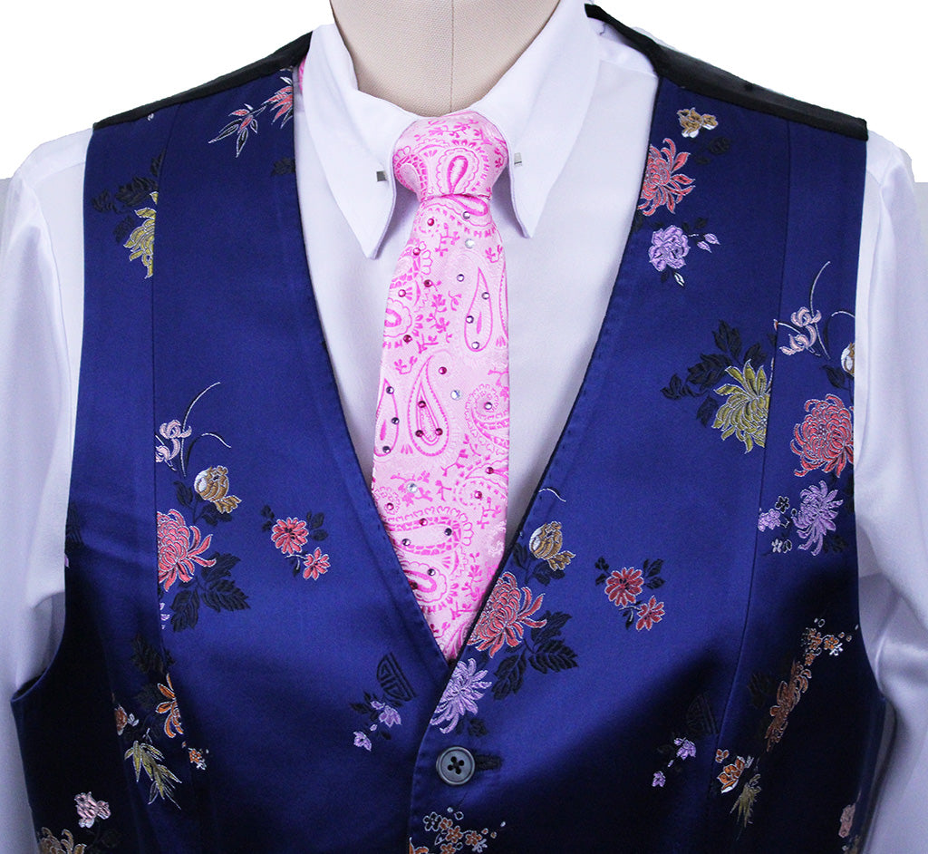 Vest LeCheval Royal Blue Brocade