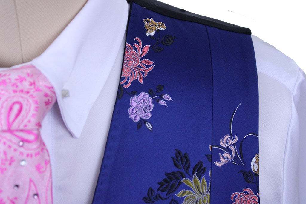 Vest LeCheval Royal Blue Brocade