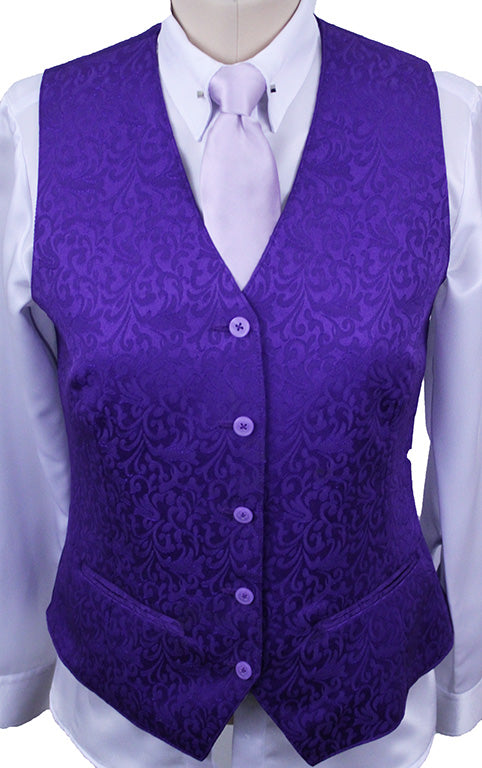 Vest Issued By Ellie May Purple Paisley