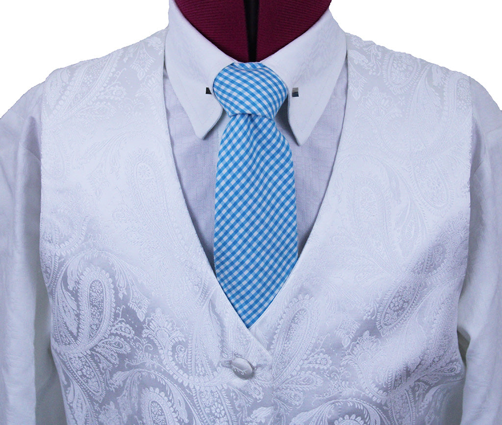 Vest Scintilla White Paisley Sheen
