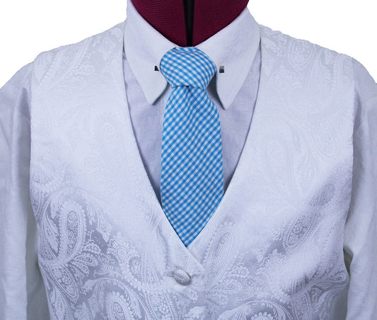 Vest Scintilla White Paisley Sheen