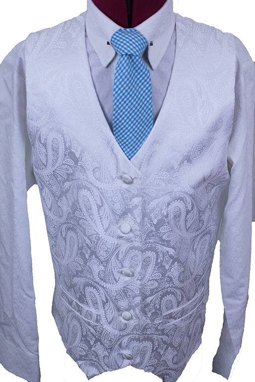 Vest Scintilla White Paisley Sheen