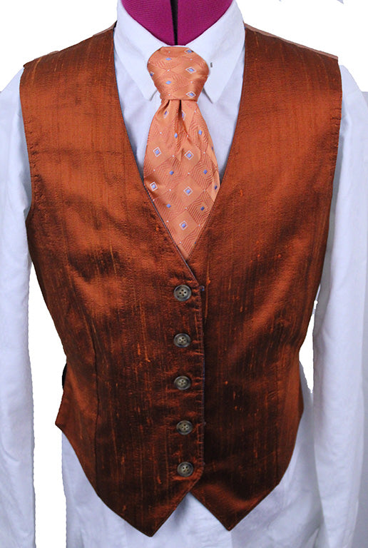 Vest Reversible LIY Aqua and Fire Silk