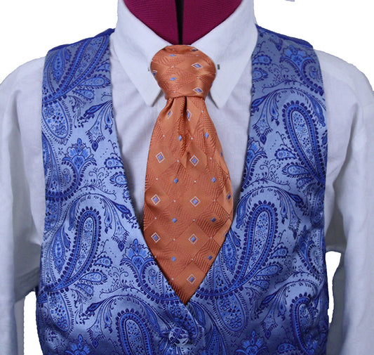 Vest Scintilla Blue Paisley Sheen