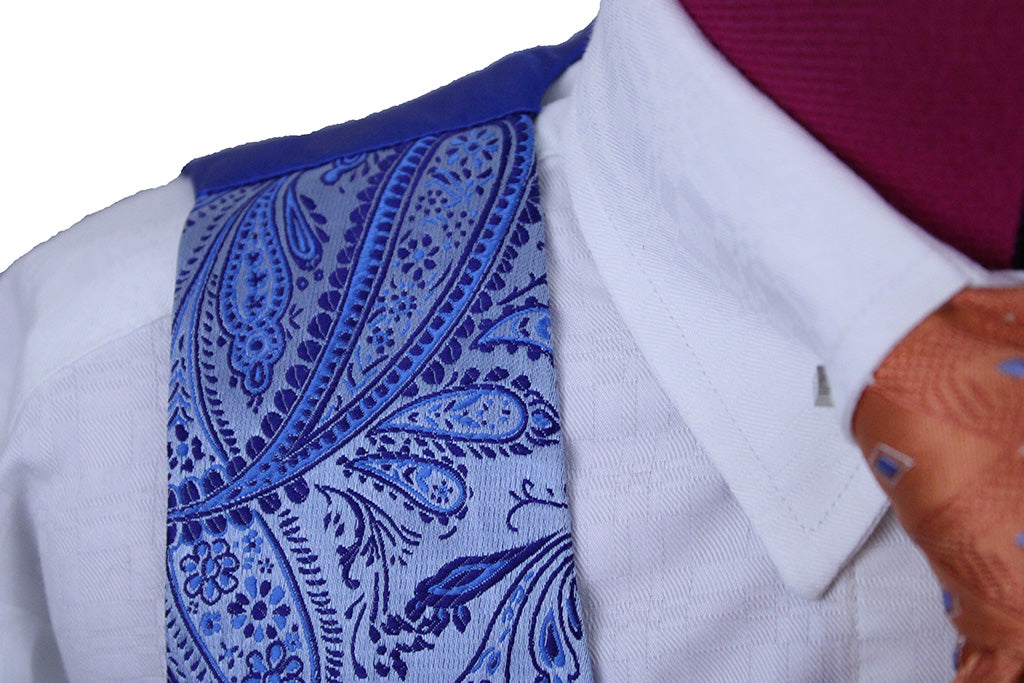 Vest Scintilla Blue Paisley Sheen