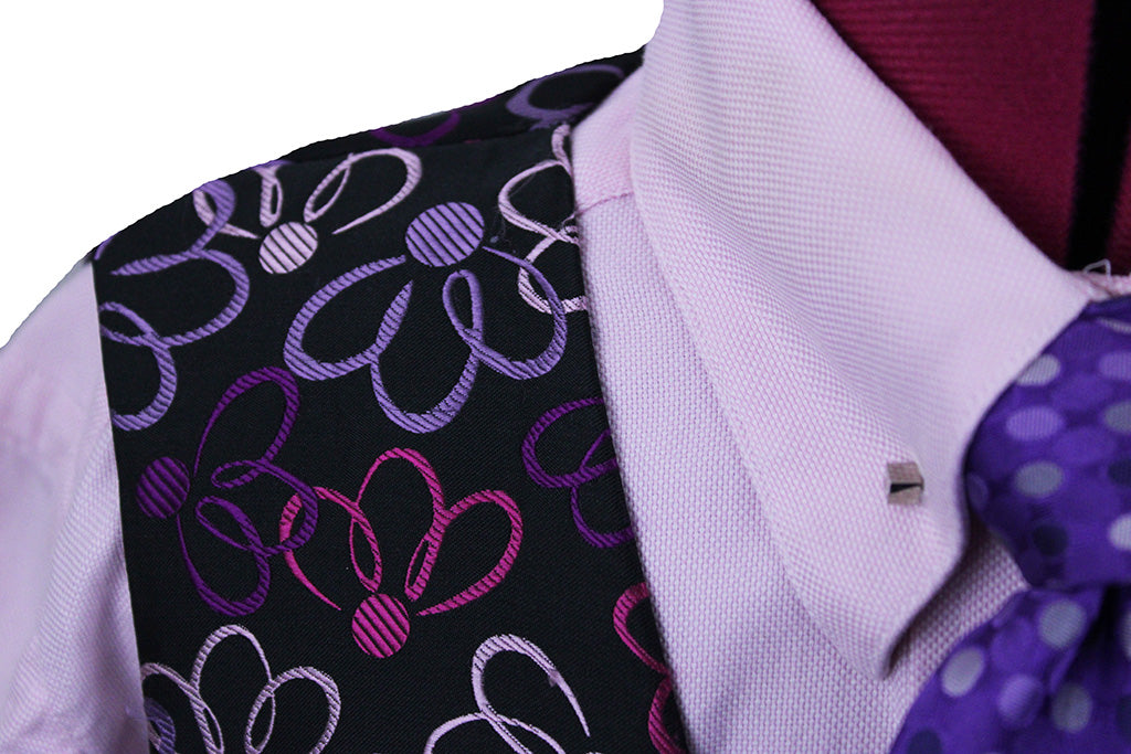 Vest Sterling Pink and Purple Floral Brocade