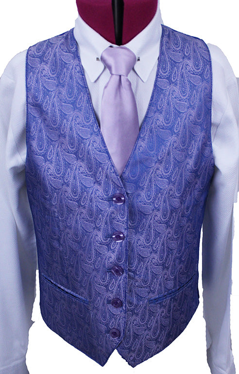 BRAND NEW! Issued By Ellie May Blue and Lavender Paisley Brocade