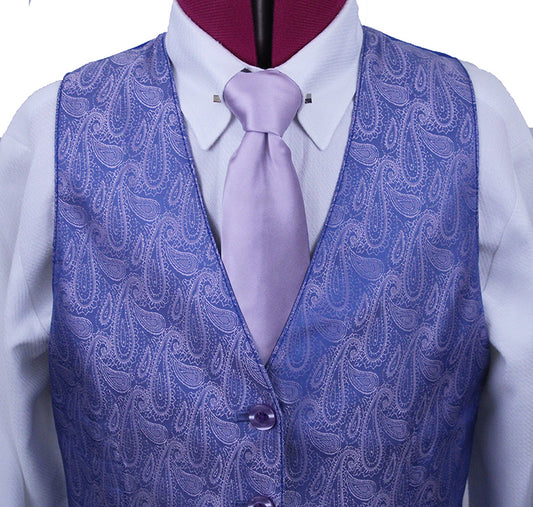 BRAND NEW! Issued By Ellie May Blue and Lavender Paisley Brocade