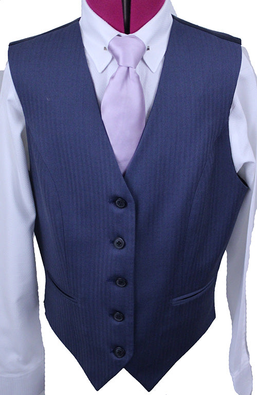 Vest Marsha DeArriaga Bright Navy Herringbone
