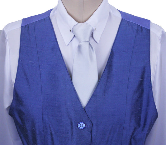 Vest Periwinkle Blue Duponi Silk