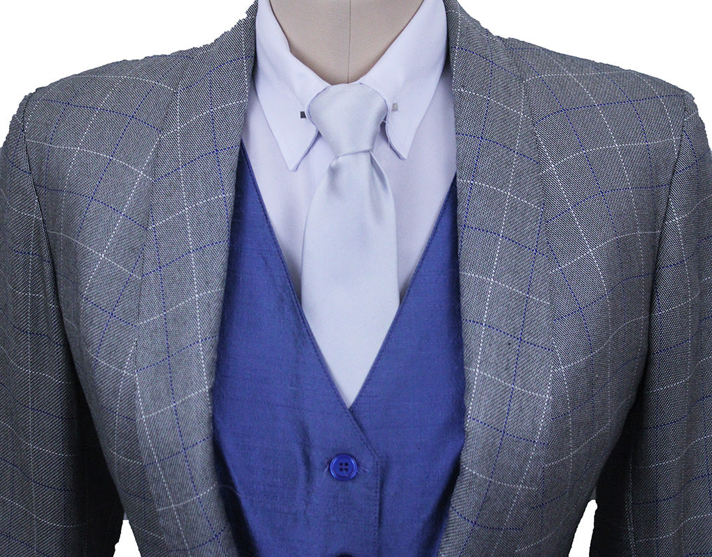 Day Coat Carl Meyers Silver with Royal Blue and White