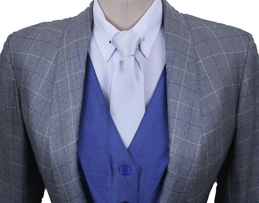 Day Coat Carl Meyers Silver with Royal Blue and White