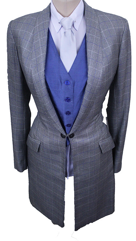 Day Coat Carl Meyers Silver with Royal Blue and White