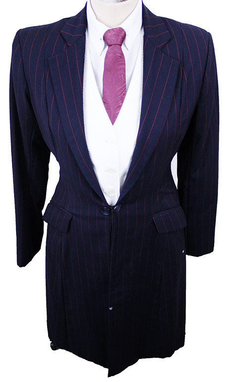 Day Suit Sophistigaited Fashions Navy with Red Pinstripe