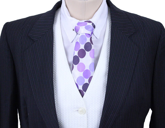 Day Suit Saddleseat Connection Black with Purple and Silver Pinstripe