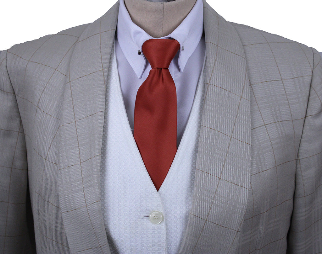 Day Coat Hawkewood Champagne Tone-on-Tone Glenplaid with Rust Windowpane
