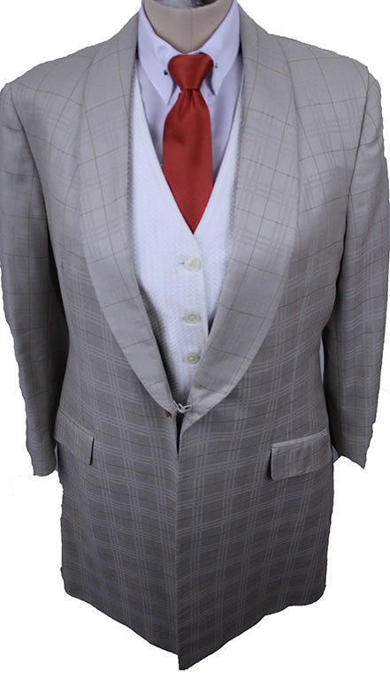 Day Coat Hawkewood Champagne Tone-on-Tone Glenplaid with Rust Windowpane