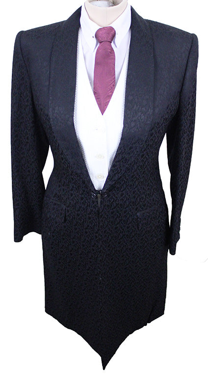 Day Coat Becker Brothers Black Paisley Tone-on-Tone Sheen