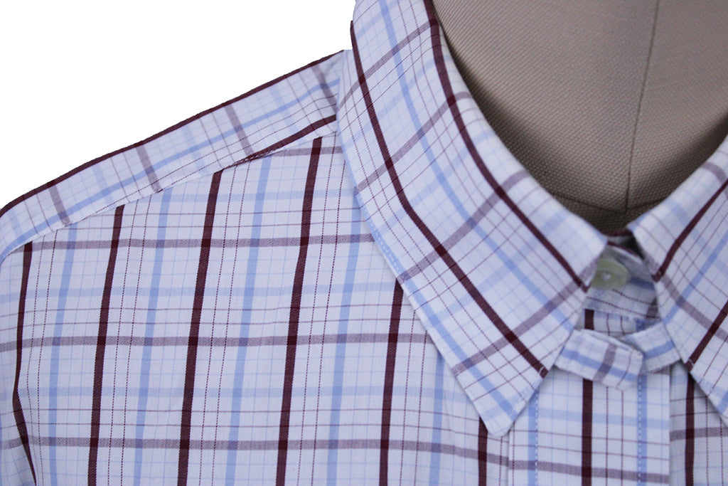 Shirt Chavez Blue and Scarlett Plaid