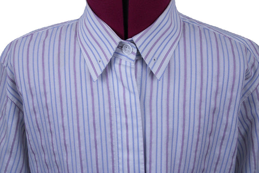 Shirt Marsha DeArriaga Blue and Purple Pinstripe