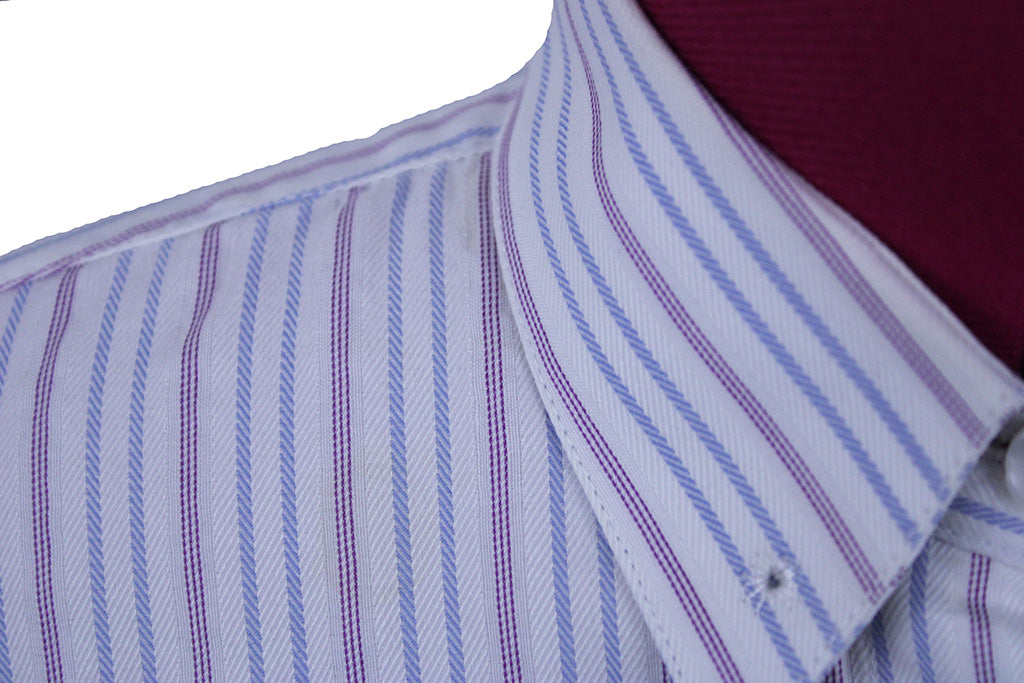 Shirt Marsha DeArriaga Blue and Purple Pinstripe