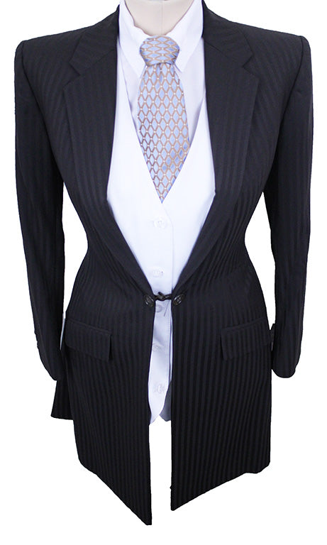 Day Suit Becker Brothers Brown Shadow Stripe with Rust Pinstripe