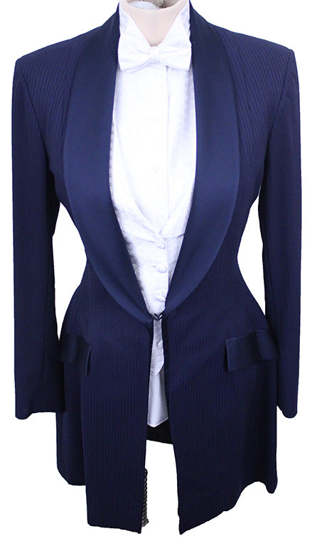 Formal Hart's Navy Herringbone and Shadow Stripe
