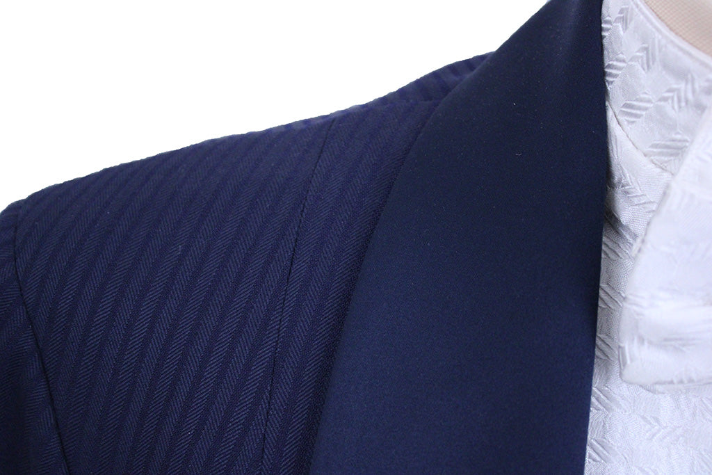 Formal Hart's Navy Herringbone and Shadow Stripe
