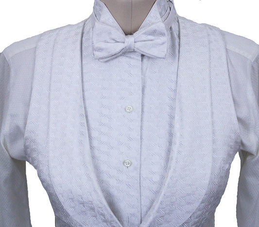 Formal Set DeRegnaucourt Ivory Geometric Sheen with TWO SHIRTS