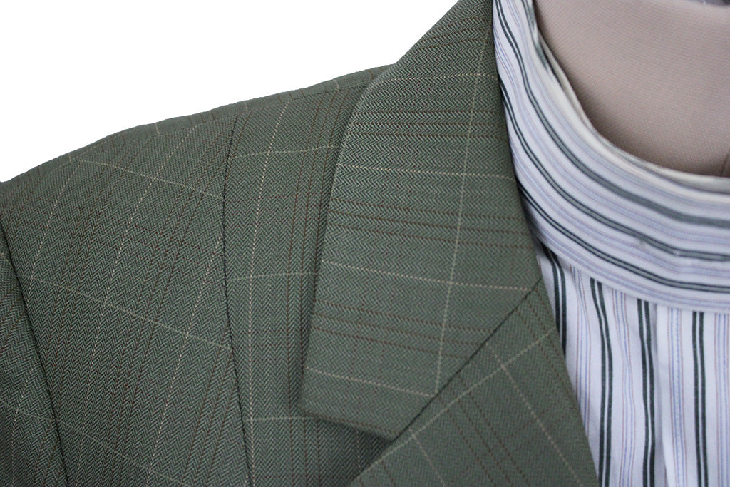 Hunt Coat Becker Brothers Olive with Rust and Gold Windowpane