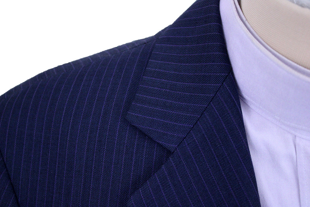 Hunt Coat LeCheval Navy Blue with Purple Pinstripe
