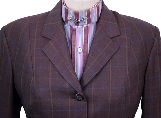 Hunt Coat Becker Brothers Maroon with Blue, Lime, and Orange Windowpane
