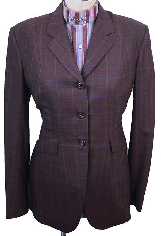 Hunt Coat Becker Brothers Maroon with Blue, Lime, and Orange Windowpane