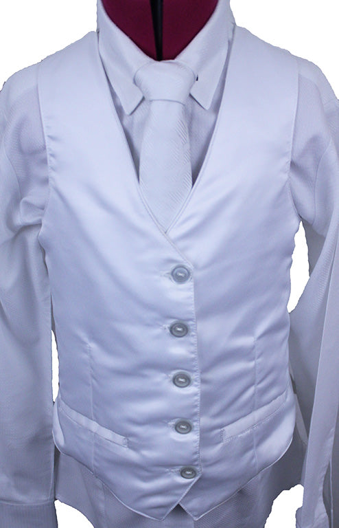 Vest Custom White Satin