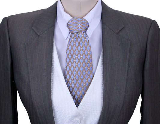 Day Suit DeRegnaucourt Taupe Herringbone Sheen with Tangerine Pinstripe