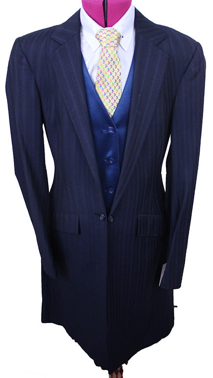 Day Suit Chavez Navy Shadow Stripe with Blue Pinstripe