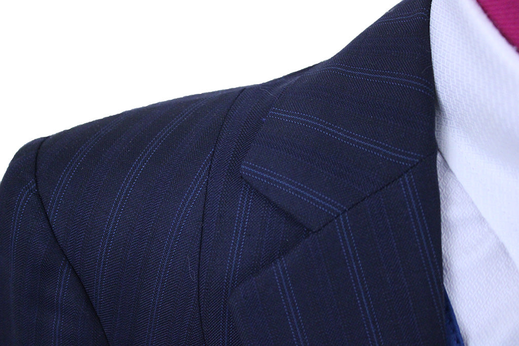Day Suit Chavez Navy Shadow Stripe with Blue Pinstripe