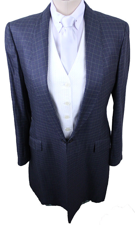 Day Coat Carl Meyers Navy Glenplaid with Gold Windowpane