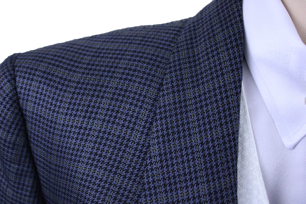 Day Coat Carl Meyers Navy Glenplaid with Gold Windowpane