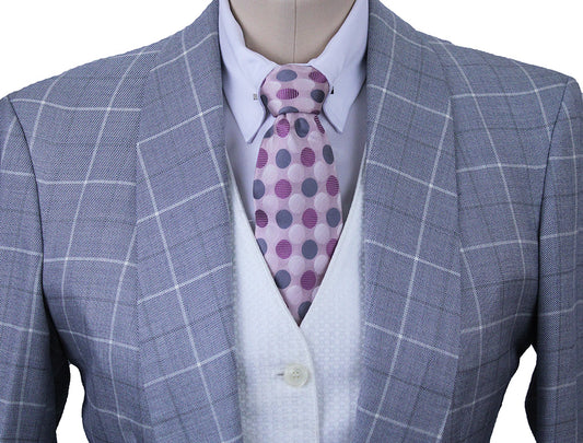 Day Coat Becker Brothers Silver with White and Grey Windowpane